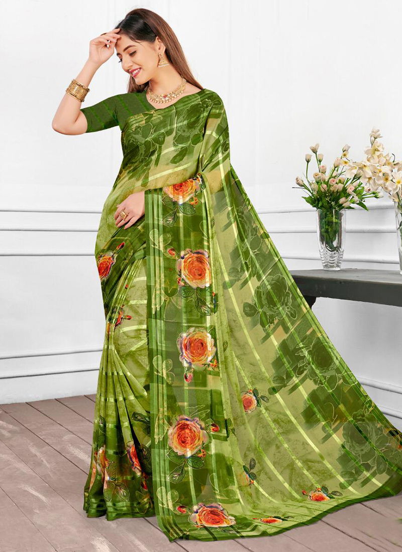RadhaRani Weightless Satin Patti Trendy Look designer Casual Wear Sarees Collection 21021-21028